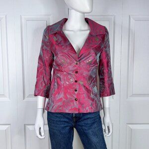 ISABELLE ELIE BOUTIQUE women's silk floral blazer small